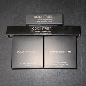 Color Street - Set of 4 Brand New Makeup Products - Blush, Lipstick, Lip Liner